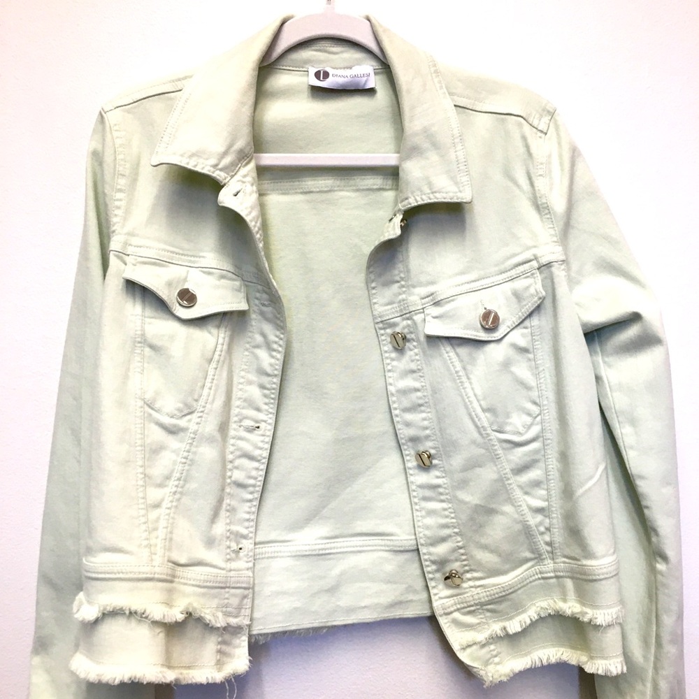 Diana Gallesi Fringe Stretch Jean Jacket 8 Casual Denim Spring